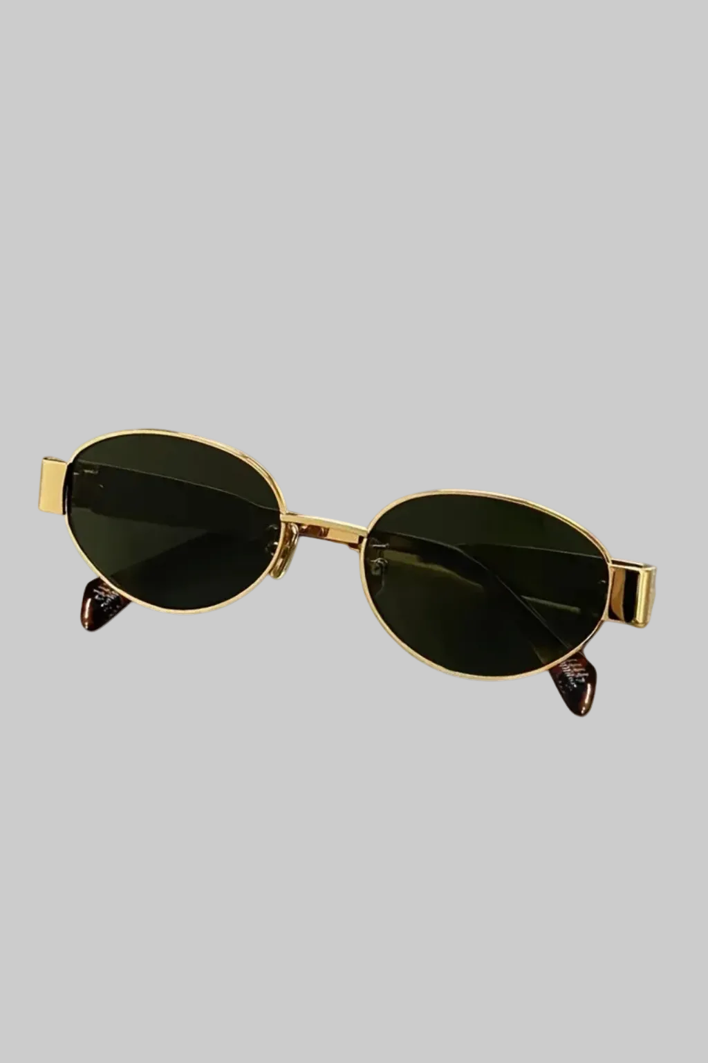 Women’s Sunglasses with Vintage Oval Metal Frame and UV400 Protection Lenses