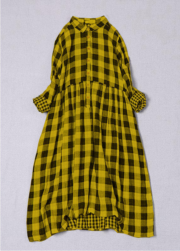 Women’s Midi Dress with Peter Pan Collar and Functional Side Pockets