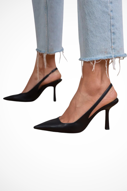 Women's Pointed Toe Suede Orthopedic Slingback Heels