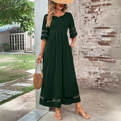 Women's Flattering Tummy-Smoothing Midi Dress with Relaxed Fit for All-Day Comfort