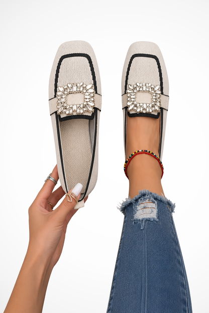 Women's Embellished Square Toe Orthopedic Loafers