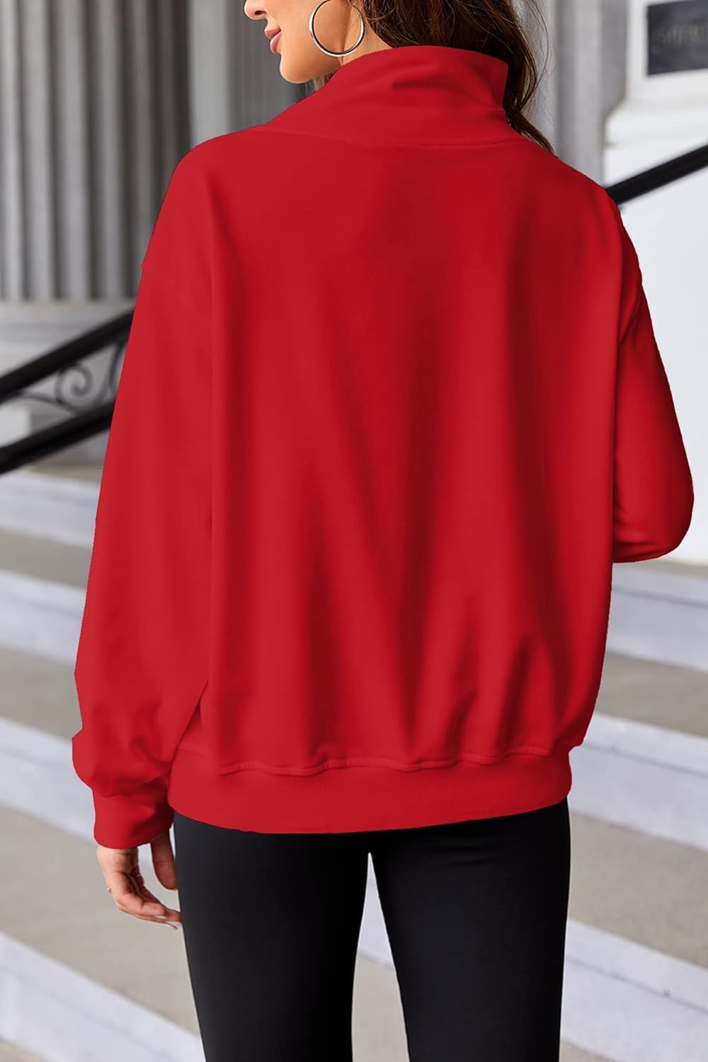 Women’s Oversized Turtleneck Sweatshirt with Drop Shoulder Fit