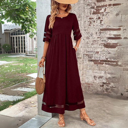 Women's Flattering Tummy-Smoothing Midi Dress with Relaxed Fit for All-Day Comfort