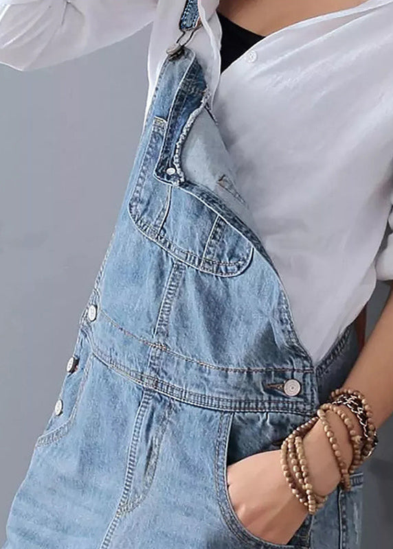 Ceylan Women’s Distressed Denim Overall Dress with Adjustable Straps