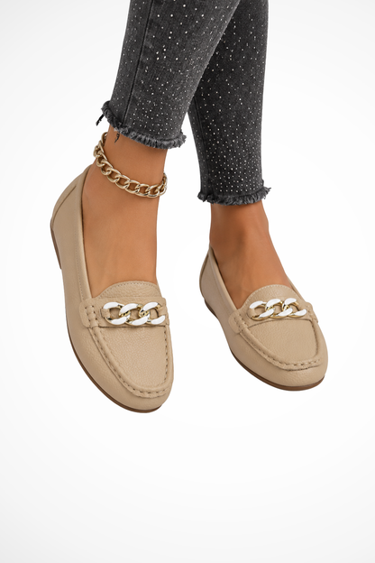Women's Orthopedic Chain Detail Slip On Loafers