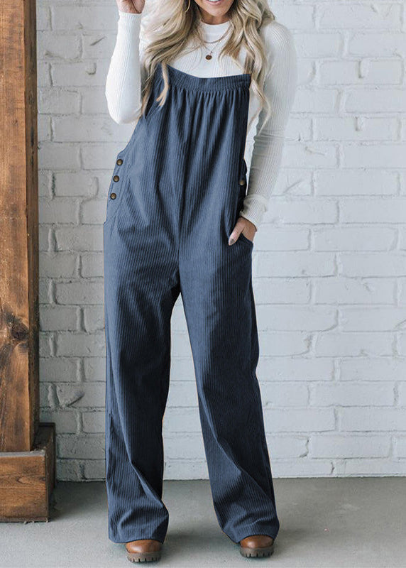 Ceylan Women’s Corduroy Overalls with Relaxed Wide Leg