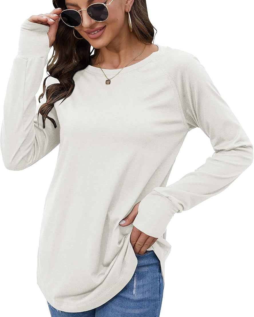 Ceylan Women’s Long Sleeve Tunic Top With Thumbhole Cuffs