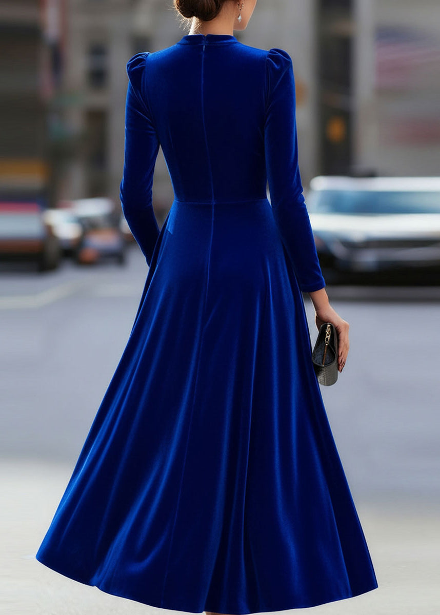 Ceylan Women’s Velvet Midi Dress with Elegant Pleated Skirt