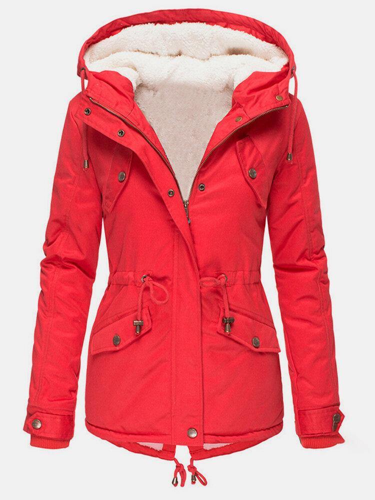 Women's Hooded Parka with Sherpa Lining for Winter