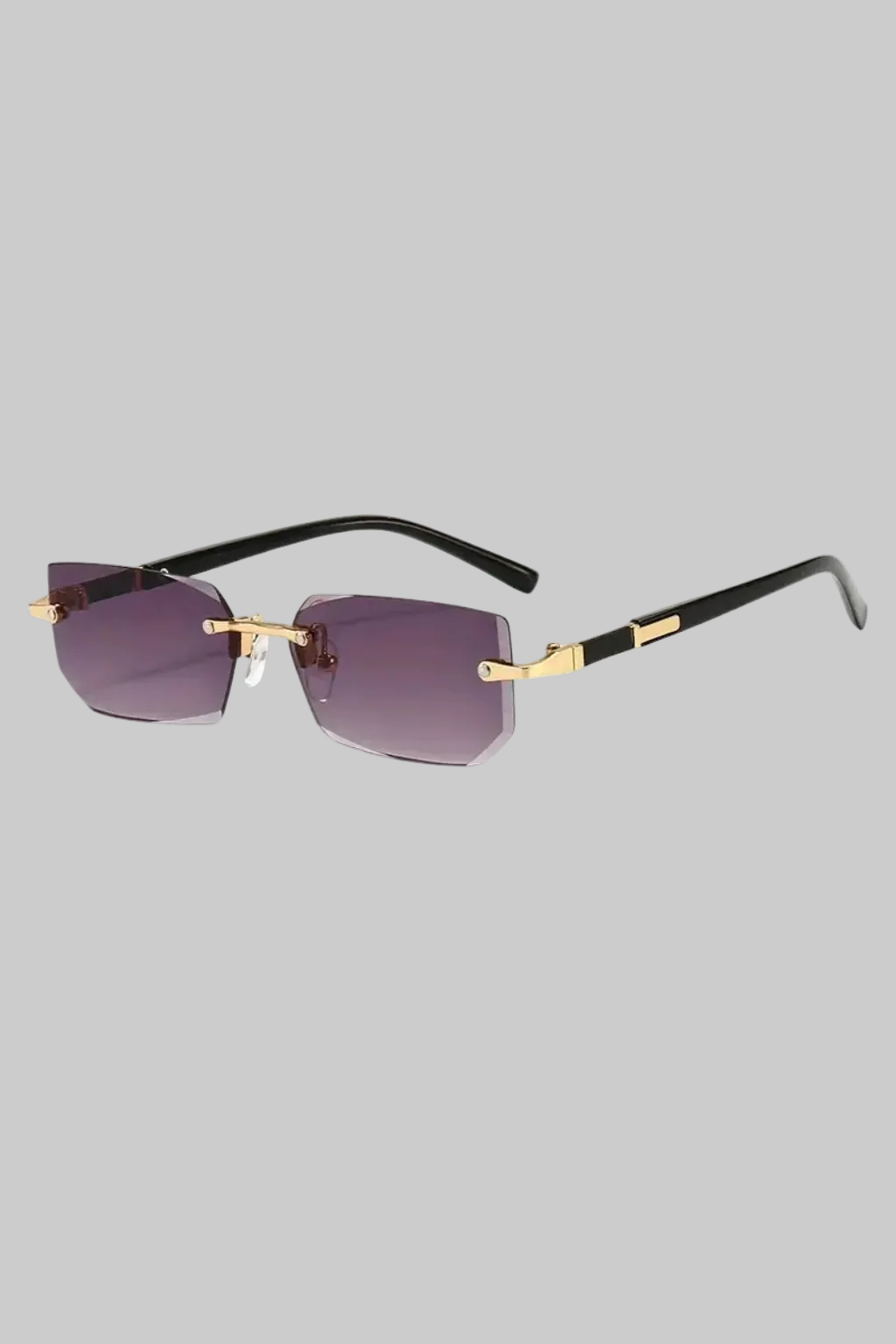 Women’s Sunglasses with Rimless Rectangle Lenses and Gold Hardware
