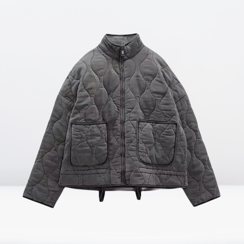 Women's Quilted Jacket with Drawstring Waist