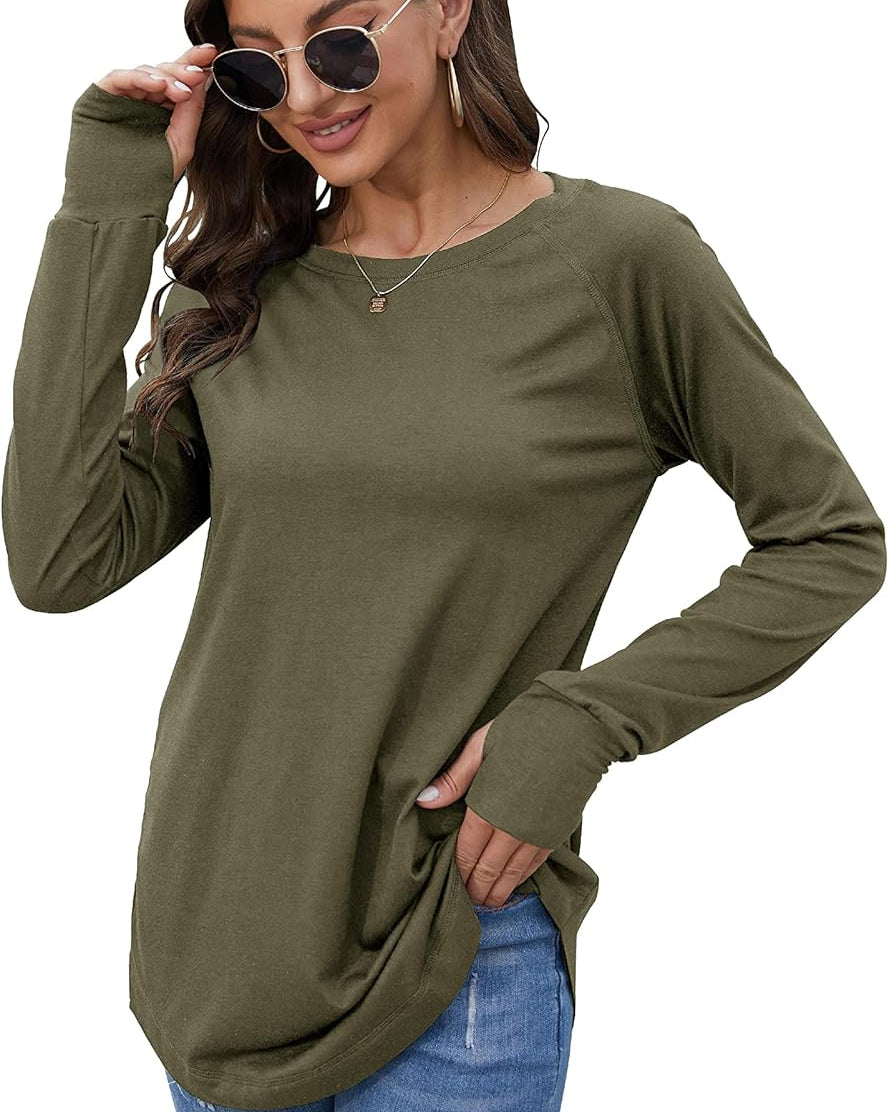 Ceylan Women’s Long Sleeve Tunic Top With Thumbhole Cuffs