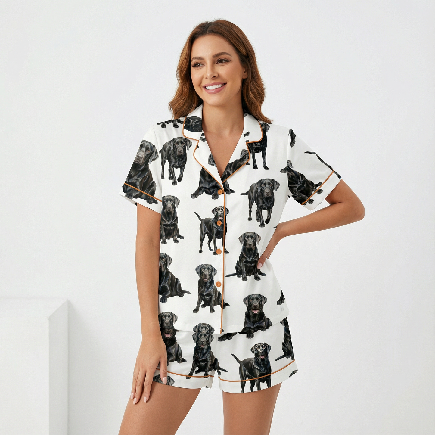 Ceylan Women’s Pajama Set Black Labrador Print