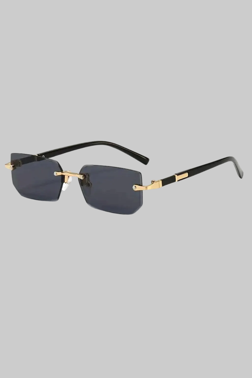 Women’s Sunglasses with Rimless Rectangle Lenses and Gold Hardware
