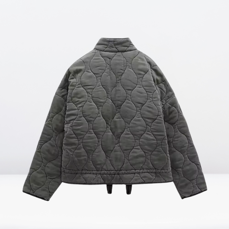 Women's Quilted Jacket with Drawstring Waist