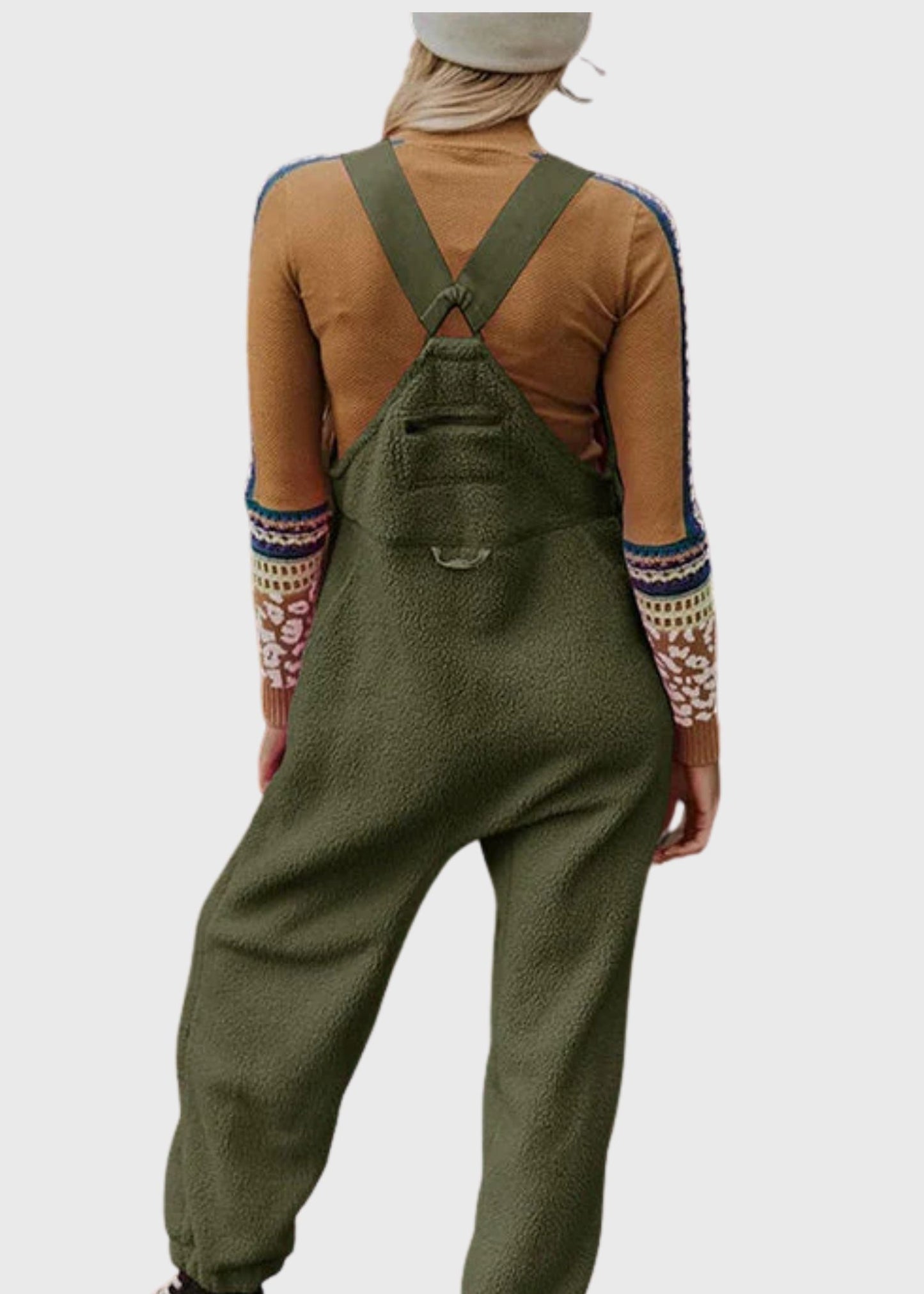 Ceylan Women’s Fleece Thermal Overalls with Zippered Pockets