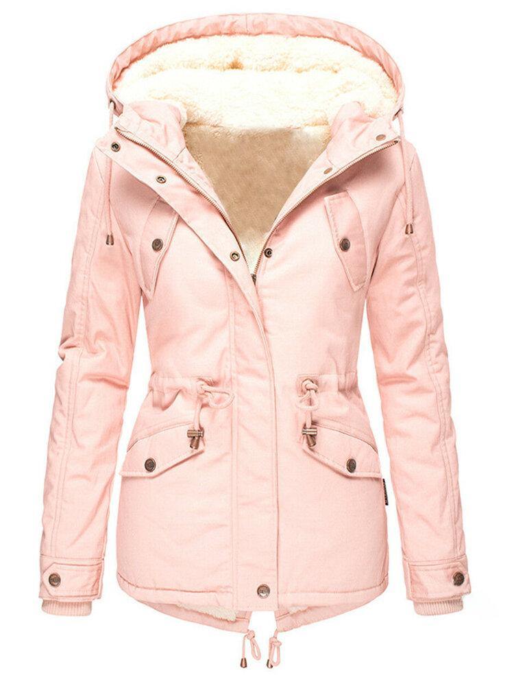 Women's Hooded Parka with Sherpa Lining for Winter