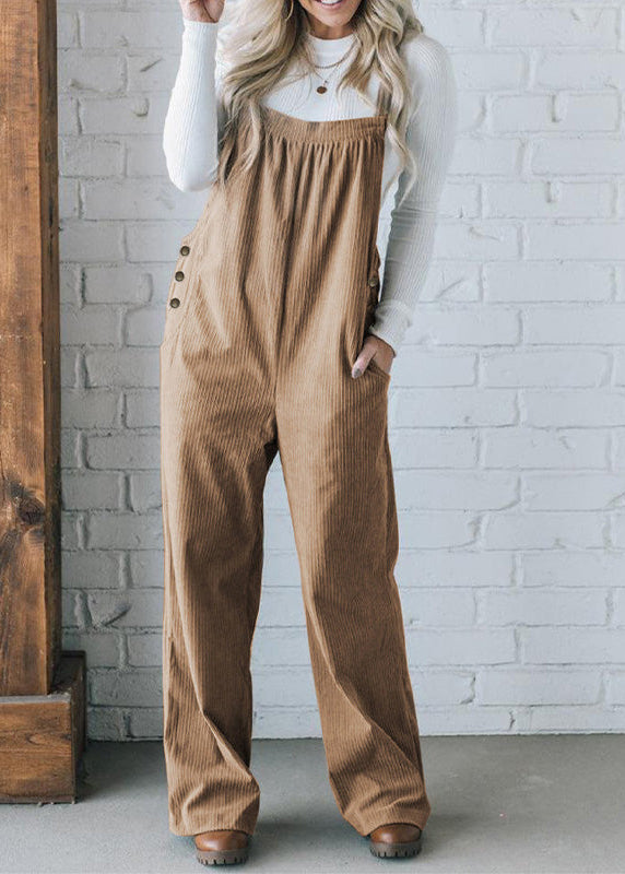 Ceylan Women’s Corduroy Overalls with Relaxed Wide Leg