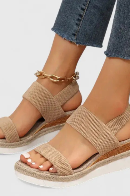 Women's Orthopedic Elastic Strap Espadrille Wedge Sandals