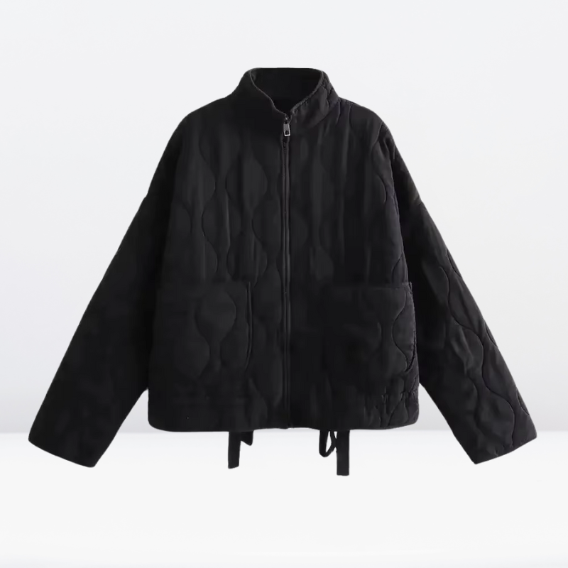 Women's Quilted Jacket with Drawstring Waist