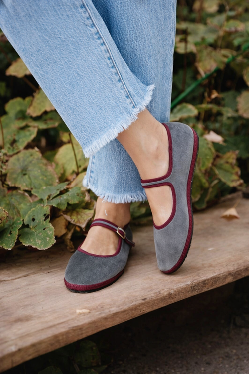 Women’s Mary Jane Flats Velvet Strap Buckle Ballet Slippers