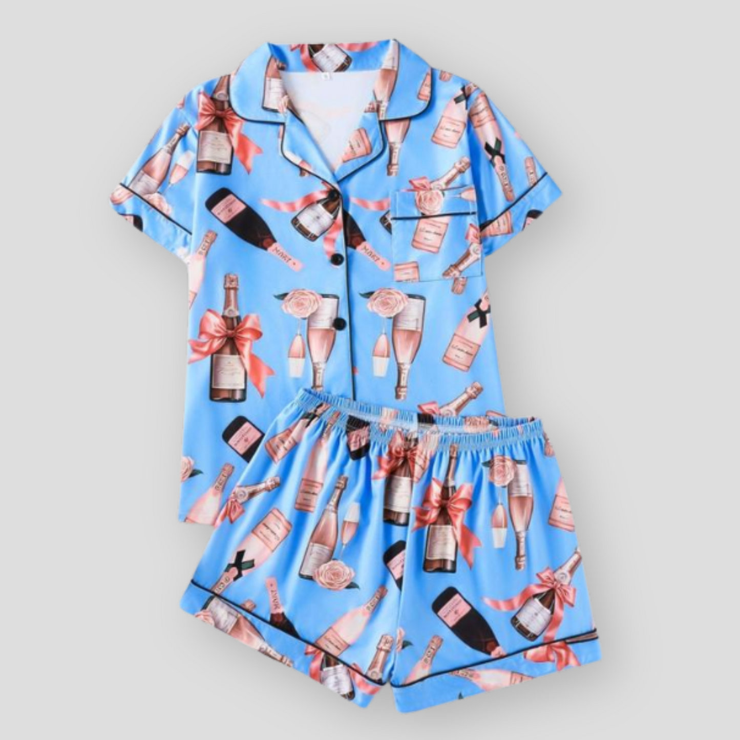 Ceylan Women’s Pajama Set Silky Short Loungewear