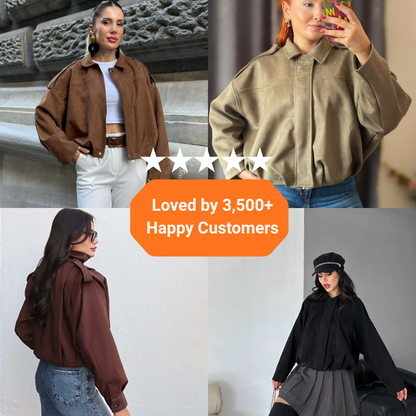 Ceylan® Cozy Suede Bomber Jacket