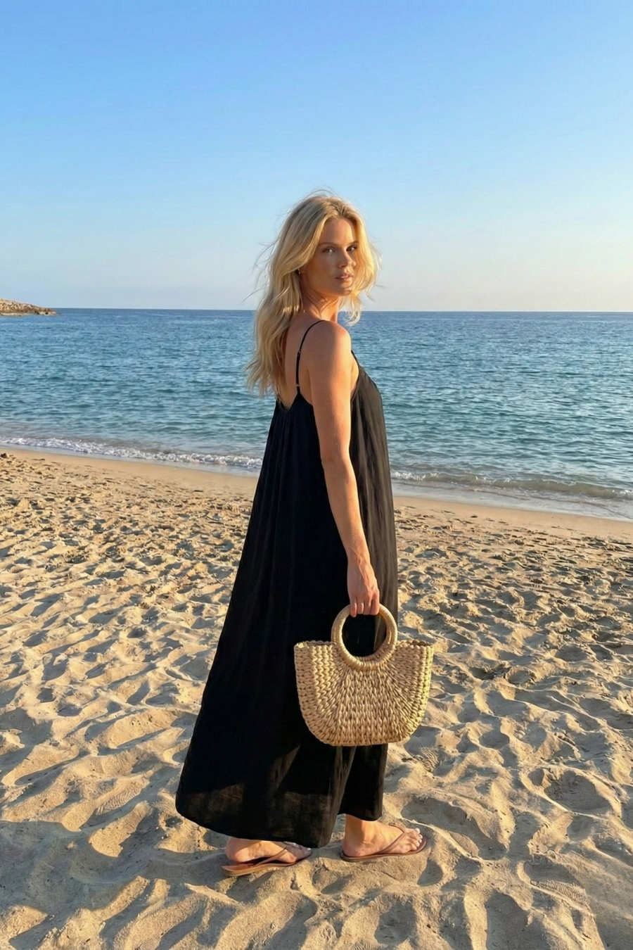 Ceylan Women's Backless Maxi Dress Bohemian Low Back Vacation Gown