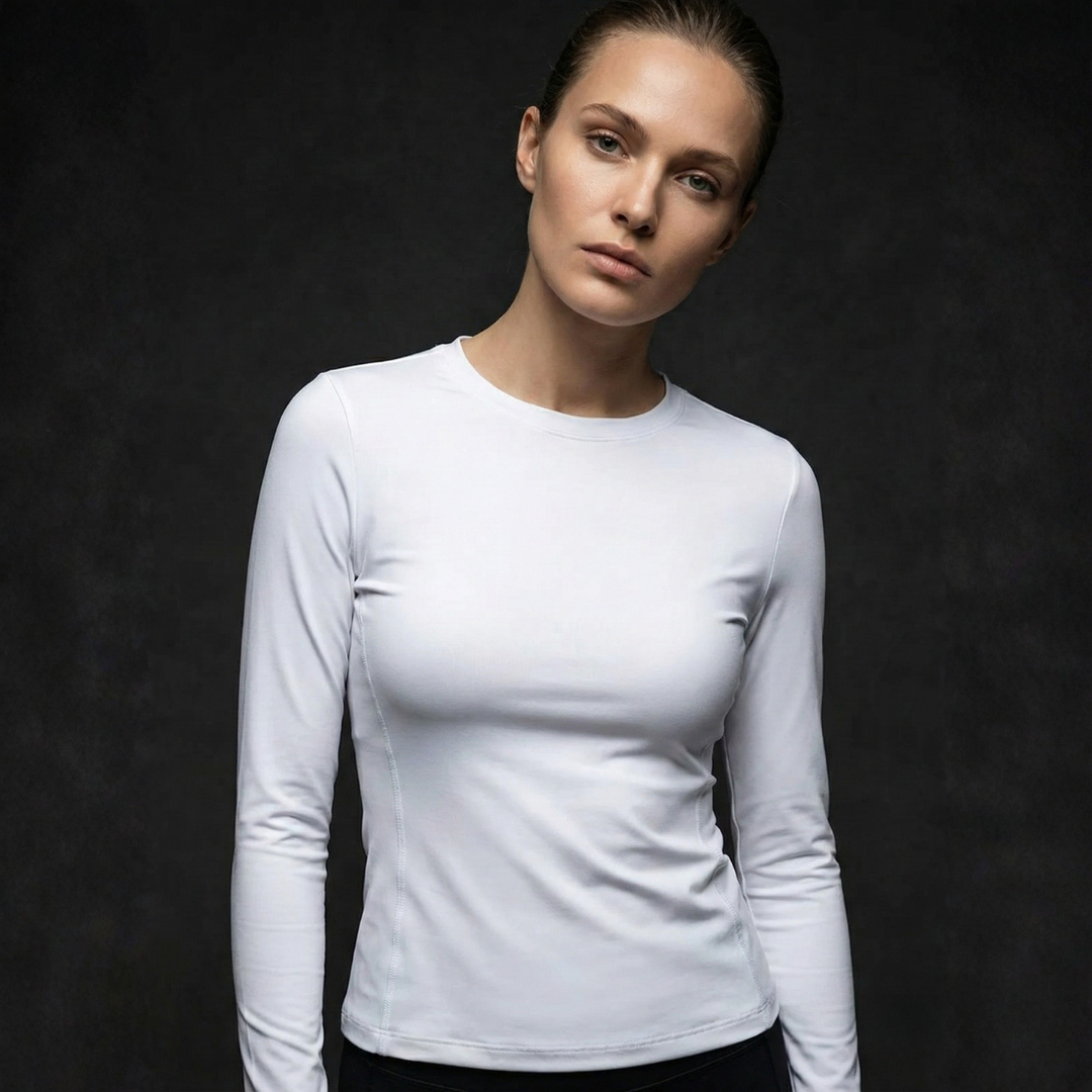 Ceylan T-Shirts 3pcs Women’s Slim Fit Long Sleeve Crew Neck Essential