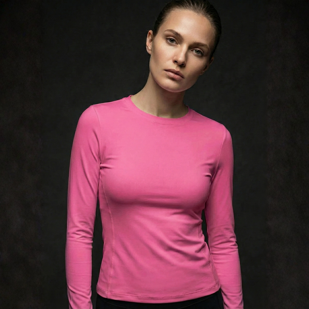 Ceylan T-Shirts 3pcs Women’s Slim Fit Long Sleeve Crew Neck Essential