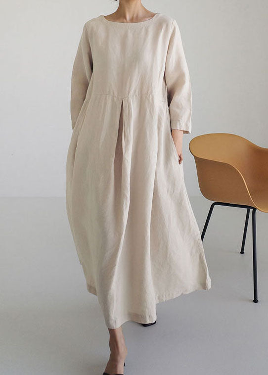 Women¡¯s Midi Dress with Functional Side Pockets and Patchwork Cotton Panels