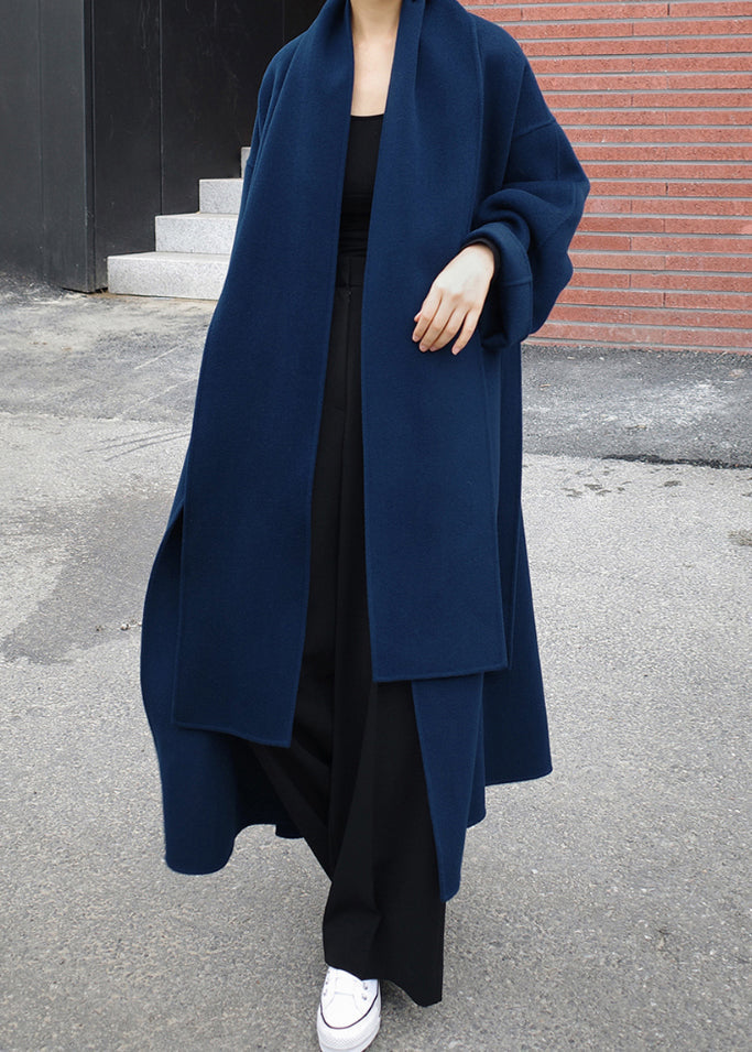 Women's Turtleneck Maxi Coat with Relaxed Oversized Fit