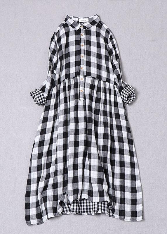 Women’s Midi Dress with Peter Pan Collar and Functional Side Pockets