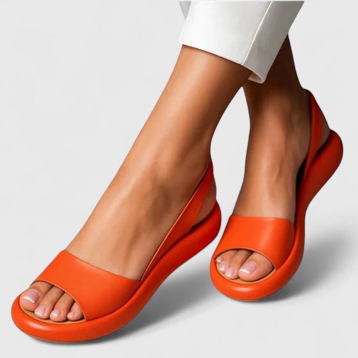 Women’s Slingback Sandals with Open Toe and Sculpted Platform Wedge