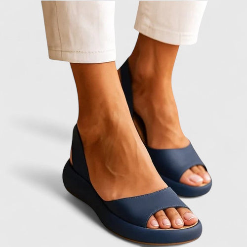Women’s Slingback Sandals with Open Toe and Sculpted Platform Wedge