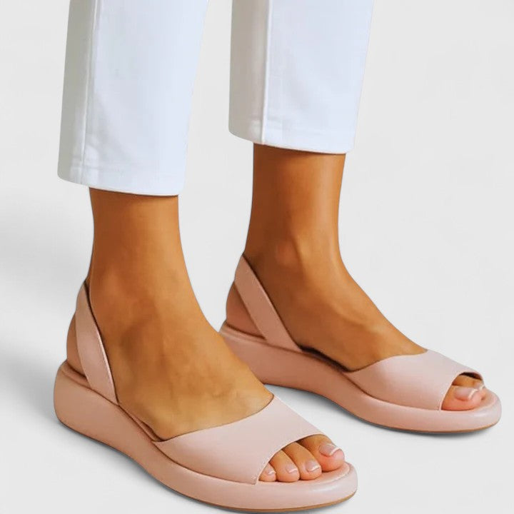 Women’s Slingback Sandals with Open Toe and Sculpted Platform Wedge