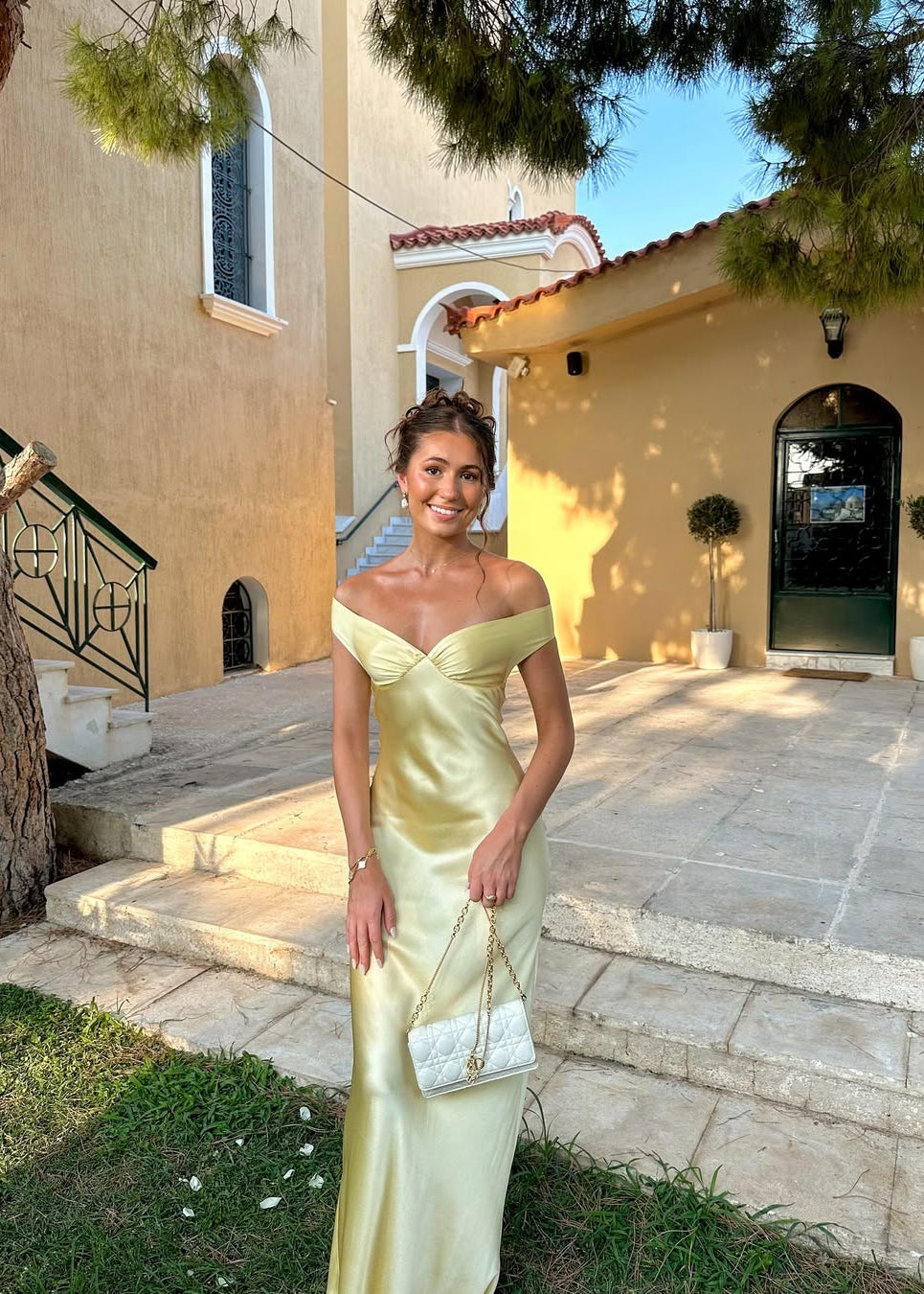Women’s Off-Shoulder Satin Maxi Dress Sweetheart Neckline Wedding Guest Gown