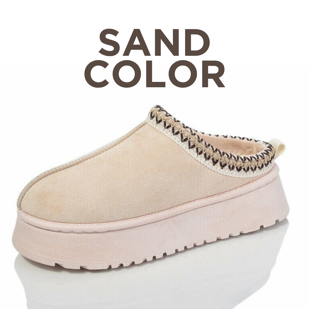 Ceylan® Genuine Suede Fuzzy Slippers