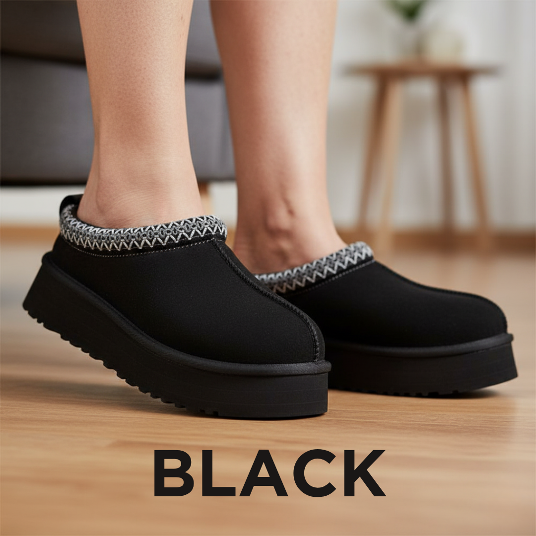 Ceylan® Genuine Suede Fuzzy Slippers