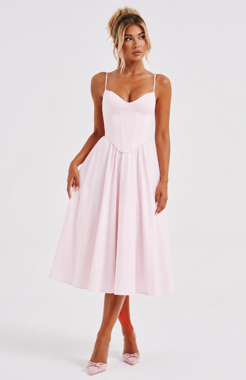 Women's Asymmetric Split Midi Dress with Architectural Neckline for Effortless Elegance