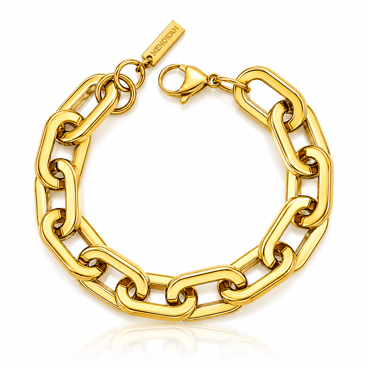 Women's Chain Link Bracelet with Mixed Metal Clasp