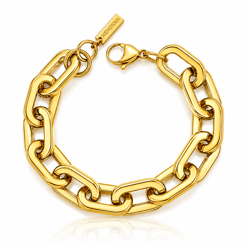 Women's Chain Link Bracelet with Mixed Metal Clasp
