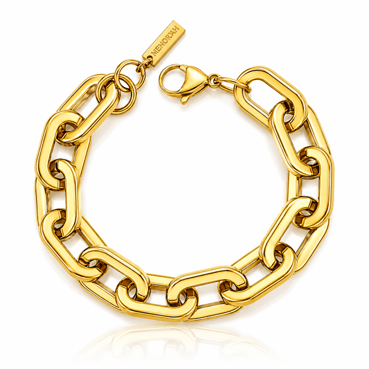 Women's Chain Link Bracelet with Mixed Metal Clasp