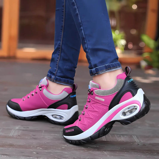 Women’s Performance Platform Hiking Sneakers with Breathable Mesh and Cushioned Air Sole