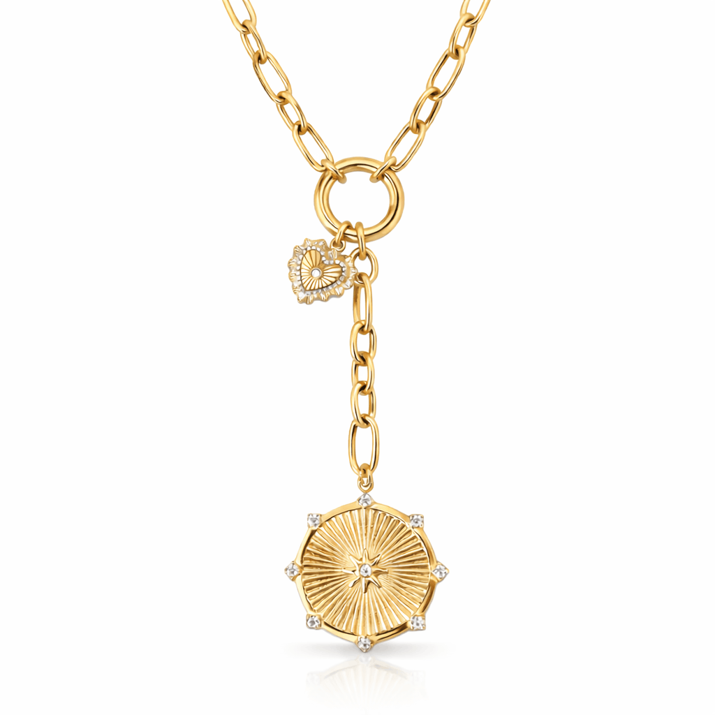 Women's Chain Necklace with Diamond Charm Pendant