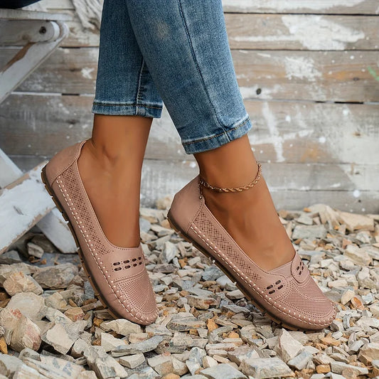 Women’s Loafers with Platform Sole and Gold Chain Link Hardware Embellishment