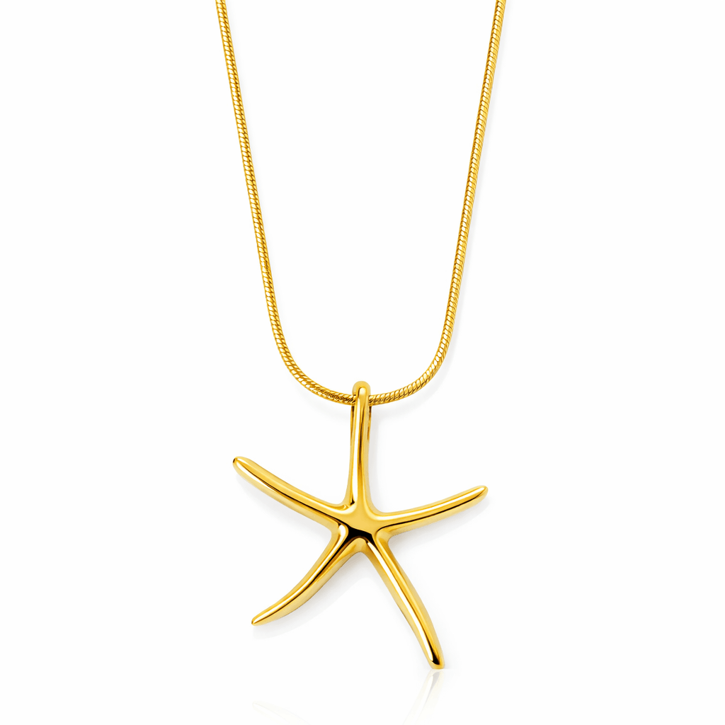 Women's Snake Chain Necklace with Starfish Charm