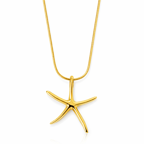 Women's Snake Chain Necklace with Starfish Charm
