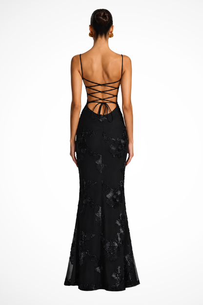 Women's Corset Floral Embroidered Wedding Guest Maxi Dress