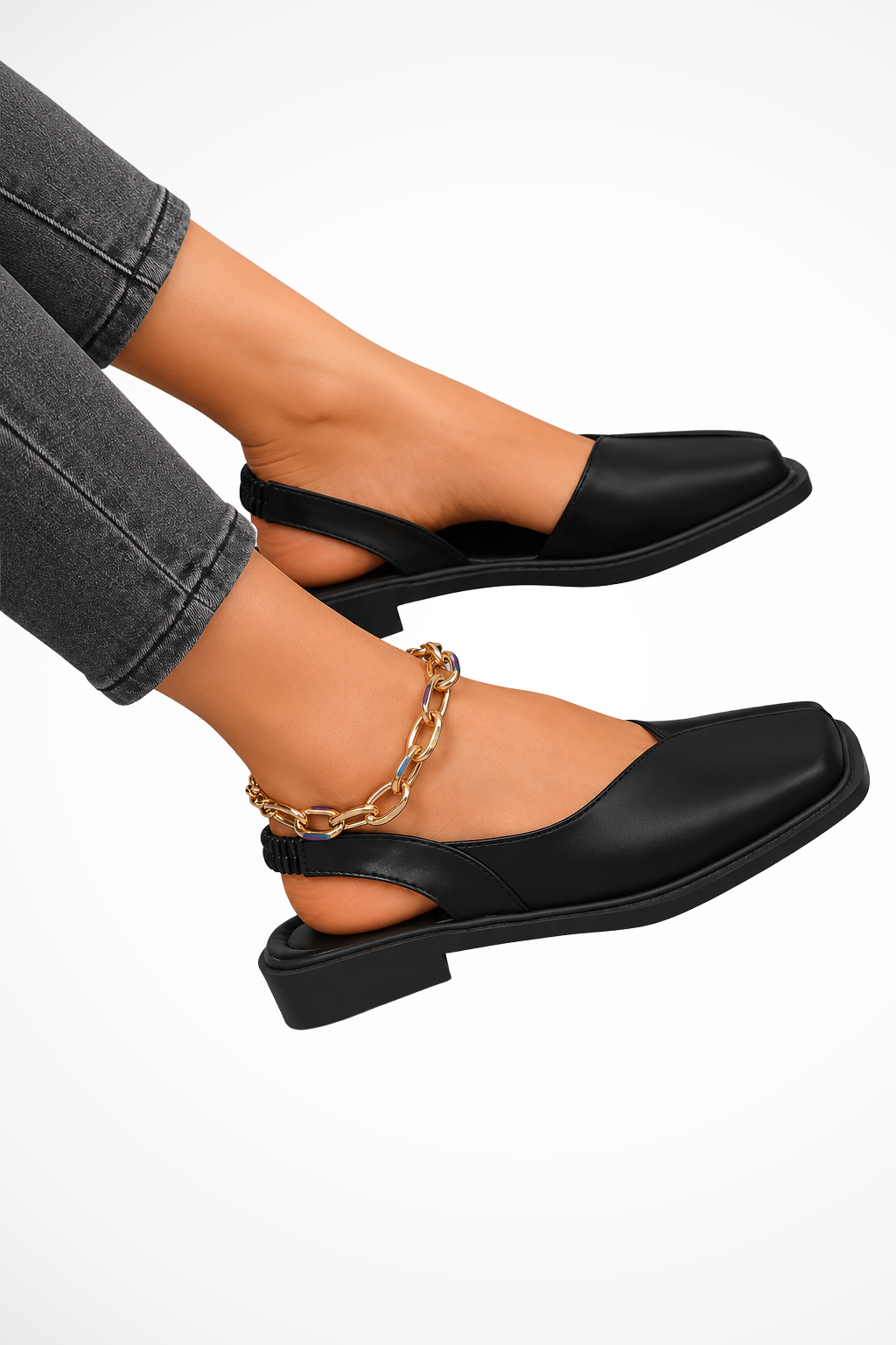 Women's Orthopedic Square Toe Slingback Flats